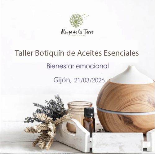 Taller de aceites esenciales en Gijón, 2026.