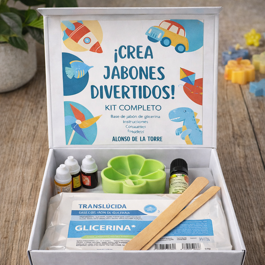 Kit para hacer jabones divertidos en casa.