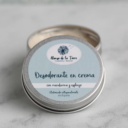 Desodorante en crema artesano con mandarina y espliego.