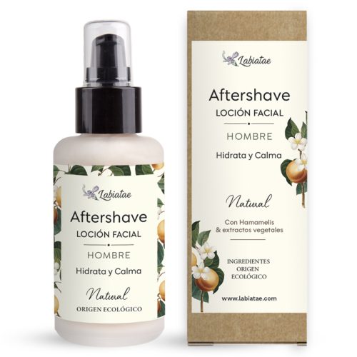 Aftershave natural para hombre, hidrata y calma.